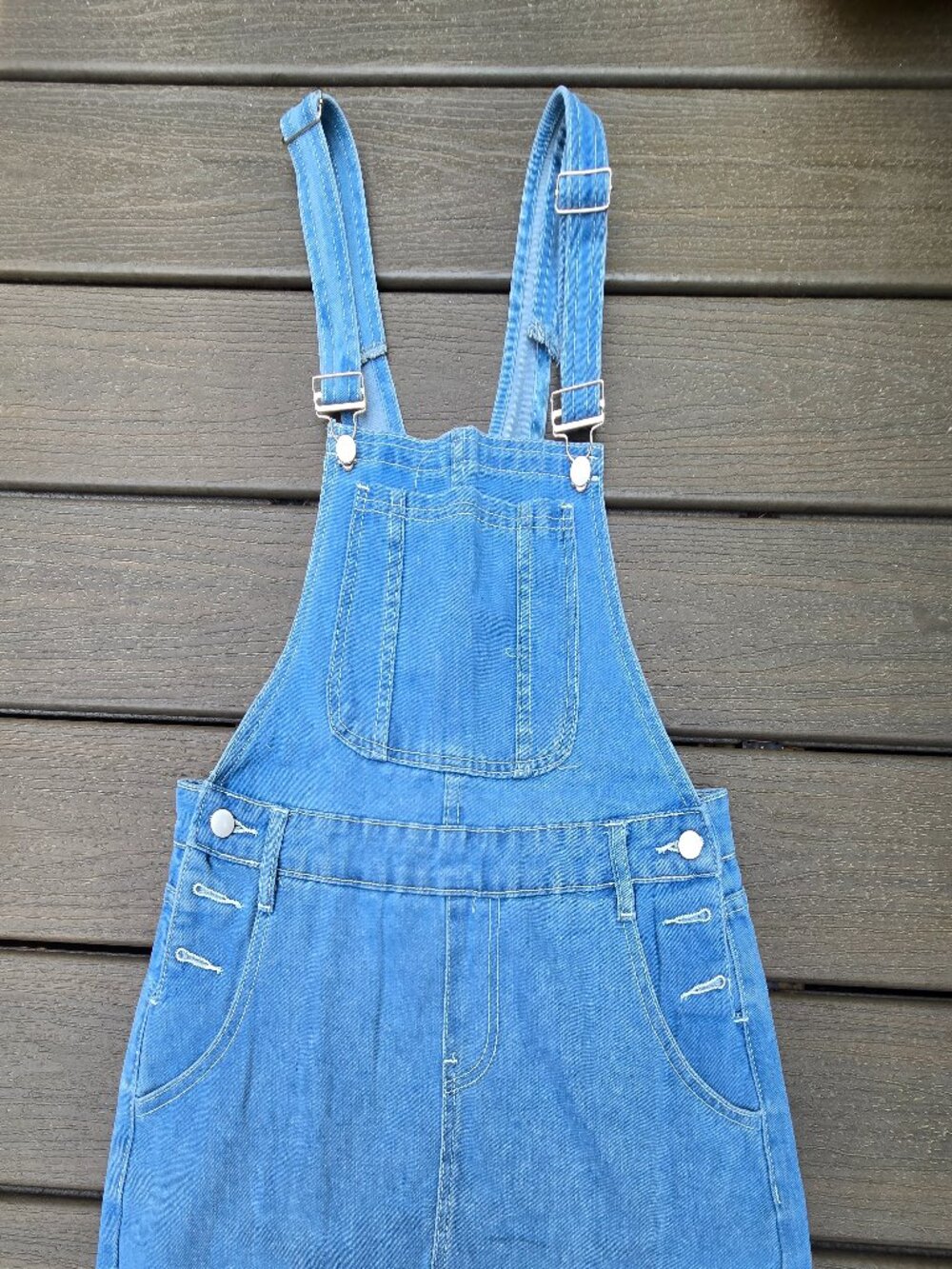 Womens Denim dress, with suspender straps, size small, NWT